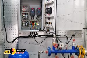 تابلوی راهاندازی بوستر پمپ از نمای دور - نمونه کارهای لیا نوین