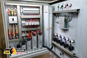 تجهیزات و خازنهای داخل تابلو بانک خازنی - نمونه کارهای لیا نوین
