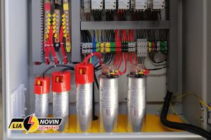 خازنهای داخل تابلو بانک خازنی از نمای نزدیک - نمونه کارهای لیا نوین